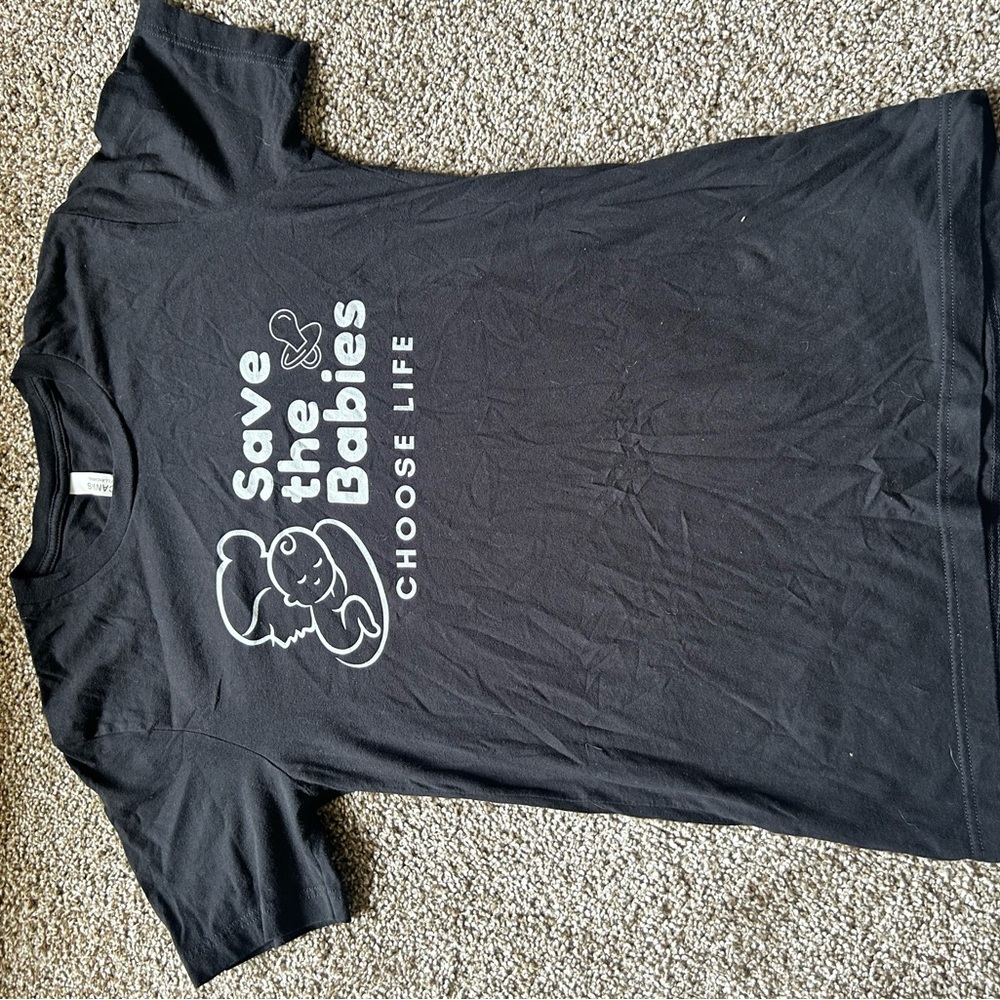 H&M Black Graphic Tee - Save the Babies